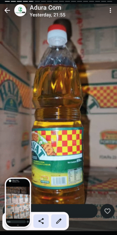 PURE VEGETABLE OIL BY ADURA COMPANY LIMITED