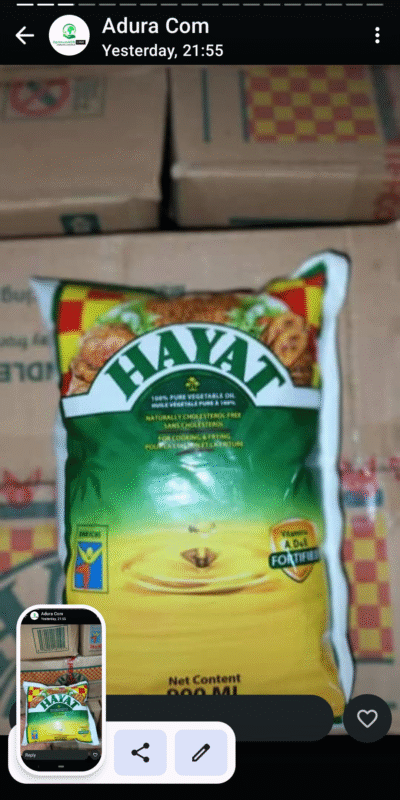 PURE VEGETABLE OIL BY ADURA COMPANY LIMITED